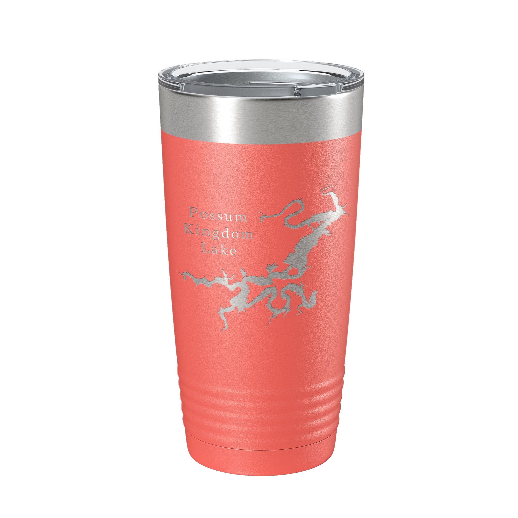 Possum Kingdom Lake Map Tumbler Travel Mug Insulated Laser Engraved Coffee Cup Texas 20 oz
