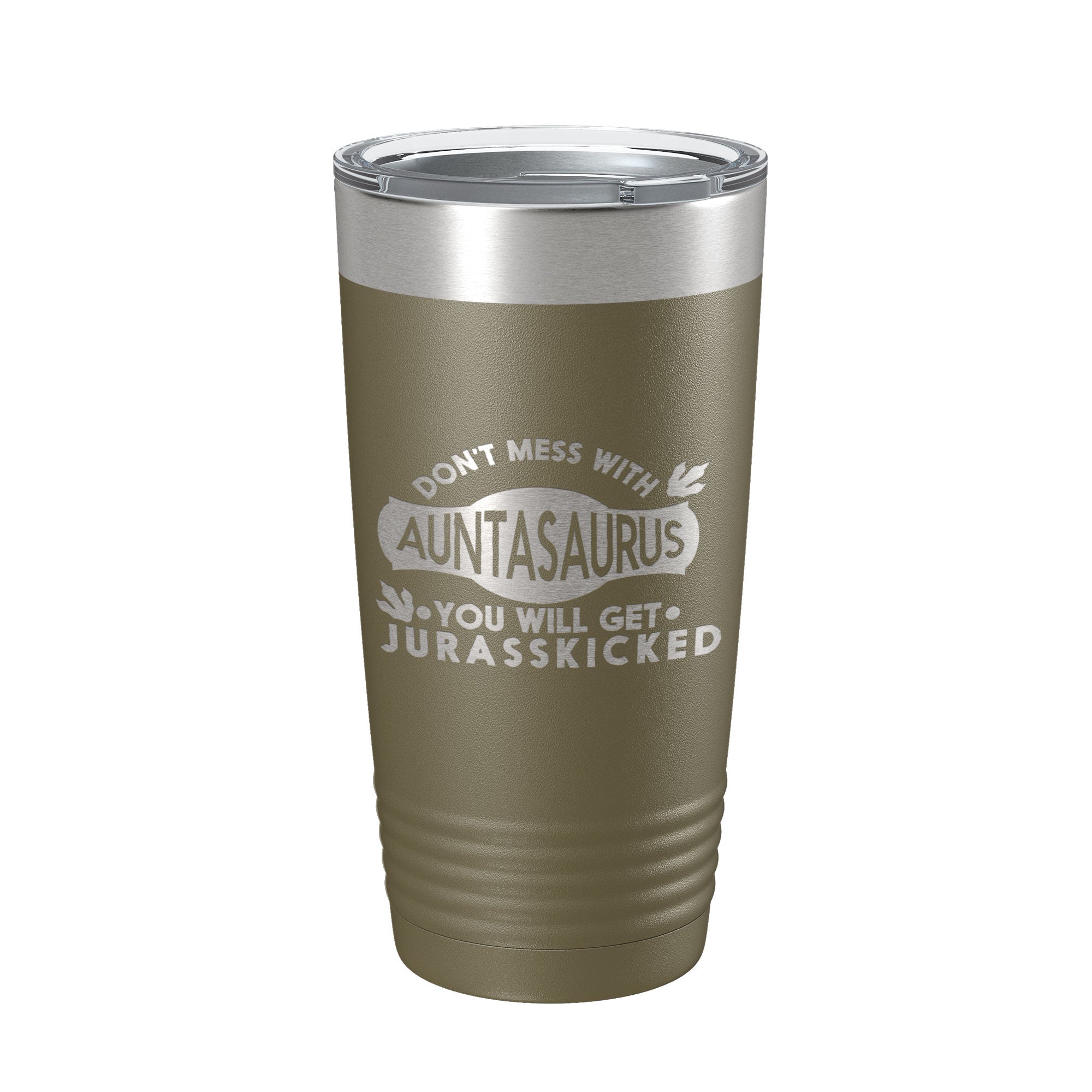 Auntasaurus Tumbler Funny Aunt Gift Travel Mug Jurassic Insulated Laser Engraved Coffee Cup Dinosaur 20 oz