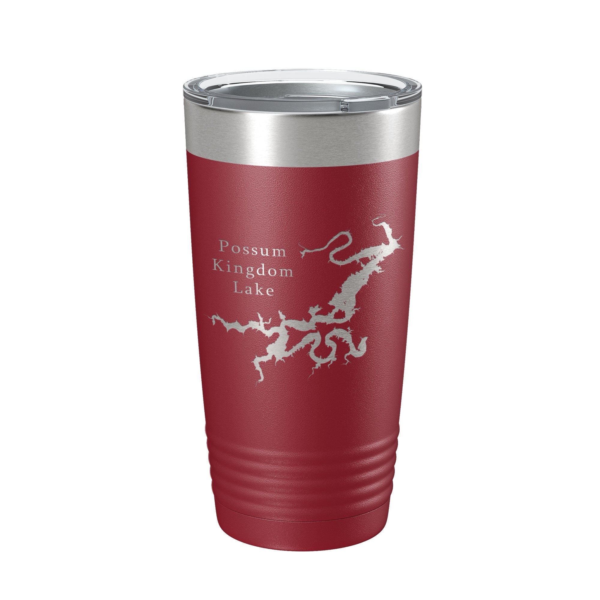 Possum Kingdom Lake Map Tumbler Travel Mug Insulated Laser Engraved Coffee Cup Texas 20 oz