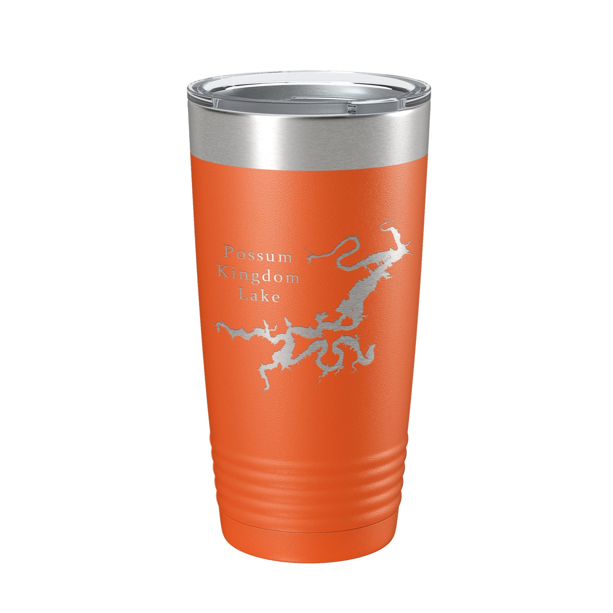 Possum Kingdom Lake Map Tumbler Travel Mug Insulated Laser Engraved Coffee Cup Texas 20 oz