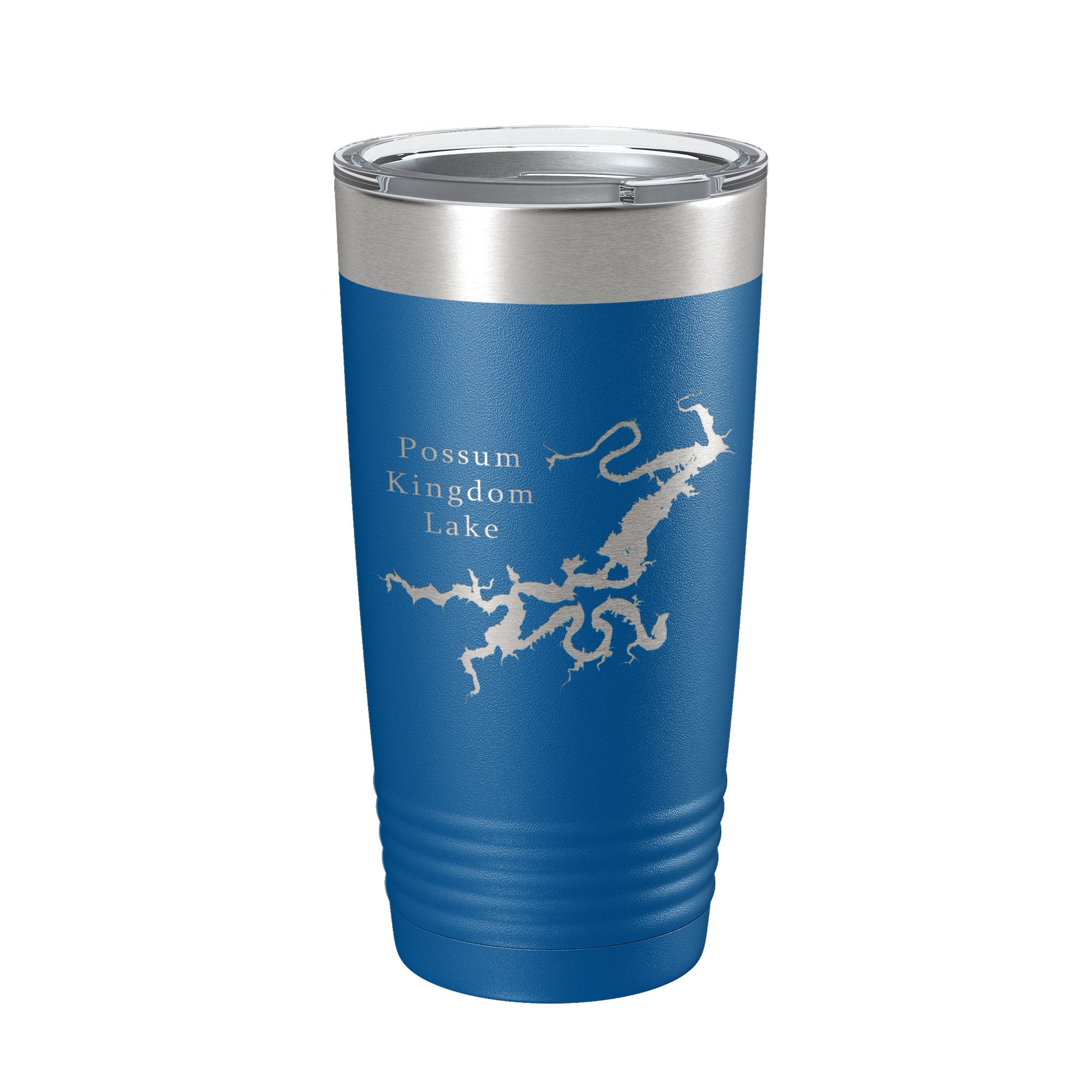 Possum Kingdom Lake Map Tumbler Travel Mug Insulated Laser Engraved Coffee Cup Texas 20 oz