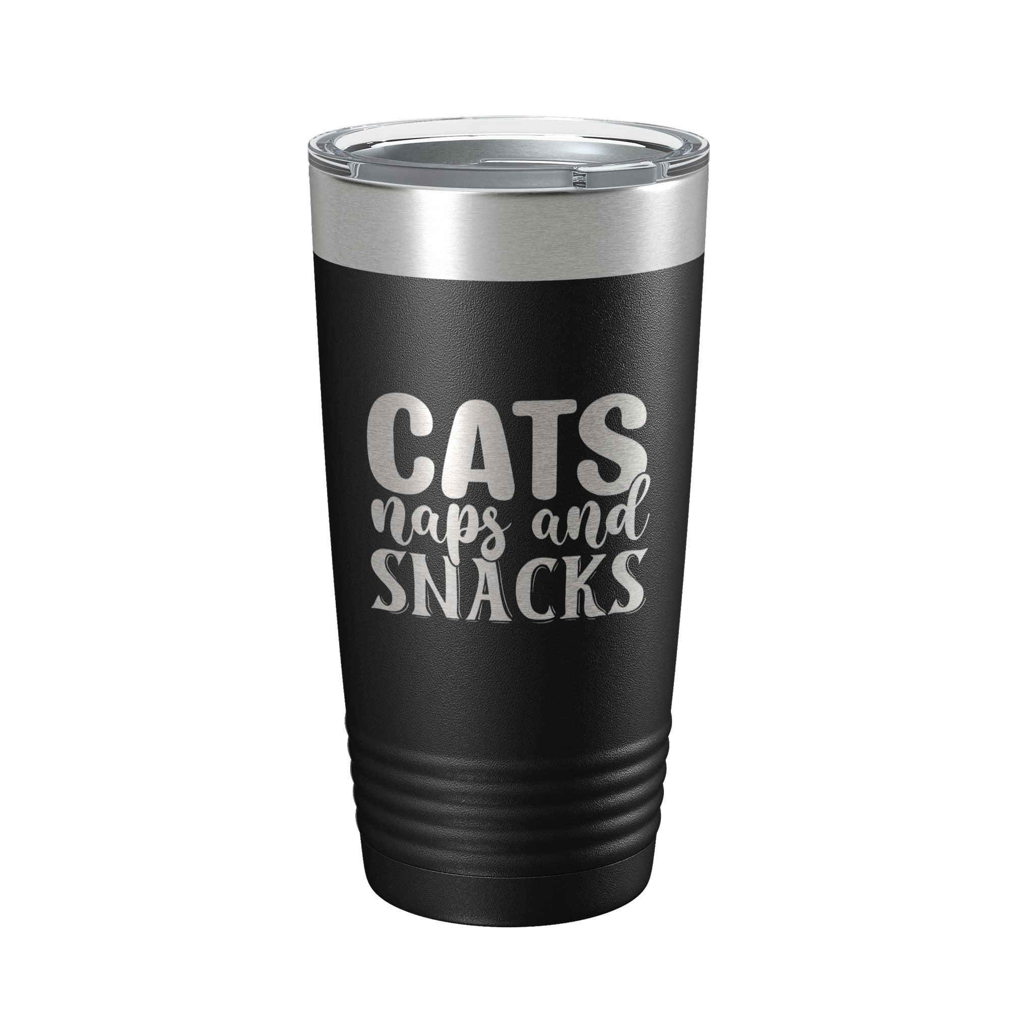 Cats Naps And Snacks Tumbler Travel Mug Funny Cat Lover Gift Insulated Laser Engraved Coffee Cup 20 oz