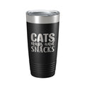 Cats Naps And Snacks Tumbler Travel Mug Funny Cat Lover Gift Insulated Laser Engraved Coffee Cup 20 oz