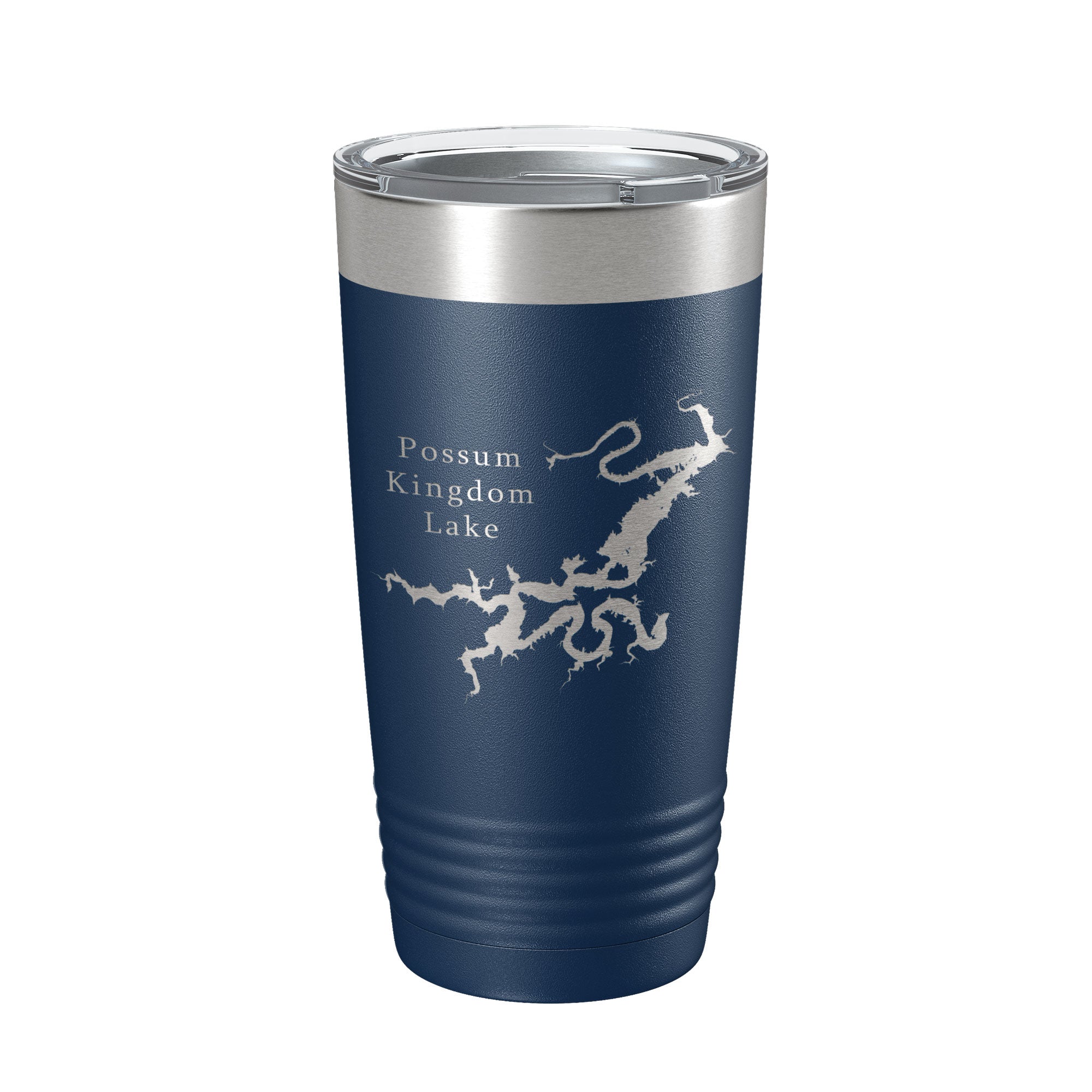 Possum Kingdom Lake Map Tumbler Travel Mug Insulated Laser Engraved Coffee Cup Texas 20 oz