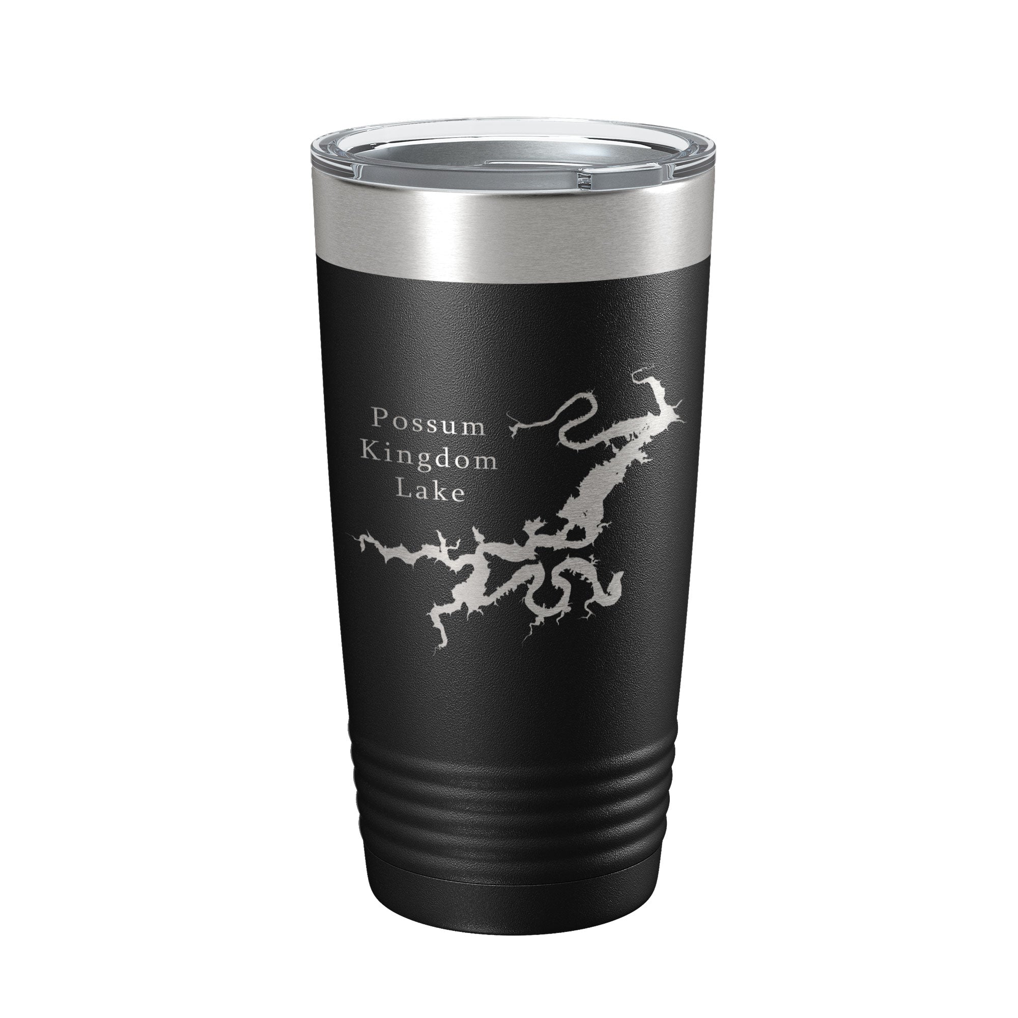 Possum Kingdom Lake Map Tumbler Travel Mug Insulated Laser Engraved Coffee Cup Texas 20 oz