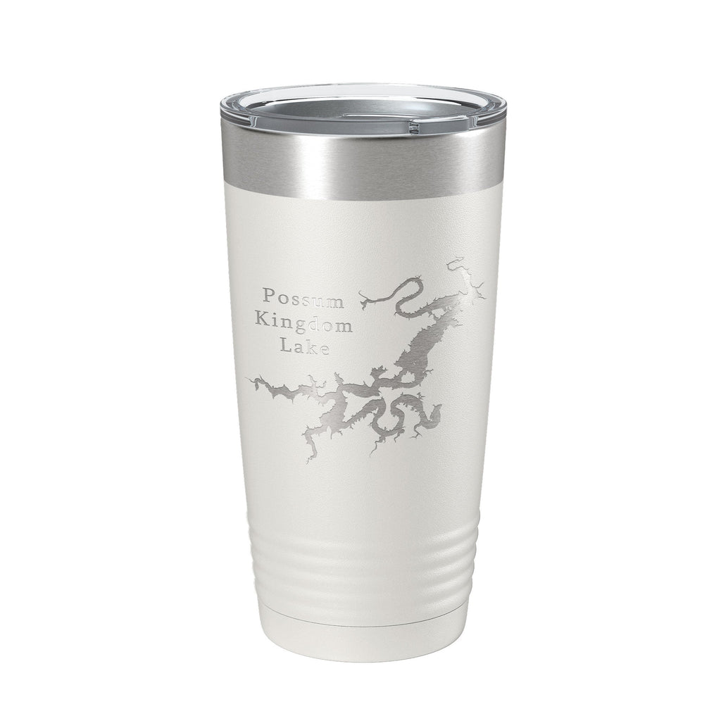 Possum Kingdom Lake Map Tumbler Travel Mug Insulated Laser Engraved Coffee Cup Texas 20 oz