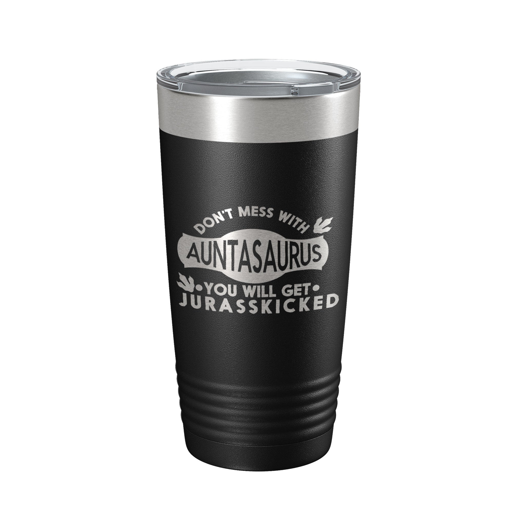 Auntasaurus Tumbler Funny Aunt Gift Travel Mug Jurassic Insulated Laser Engraved Coffee Cup Dinosaur 20 oz