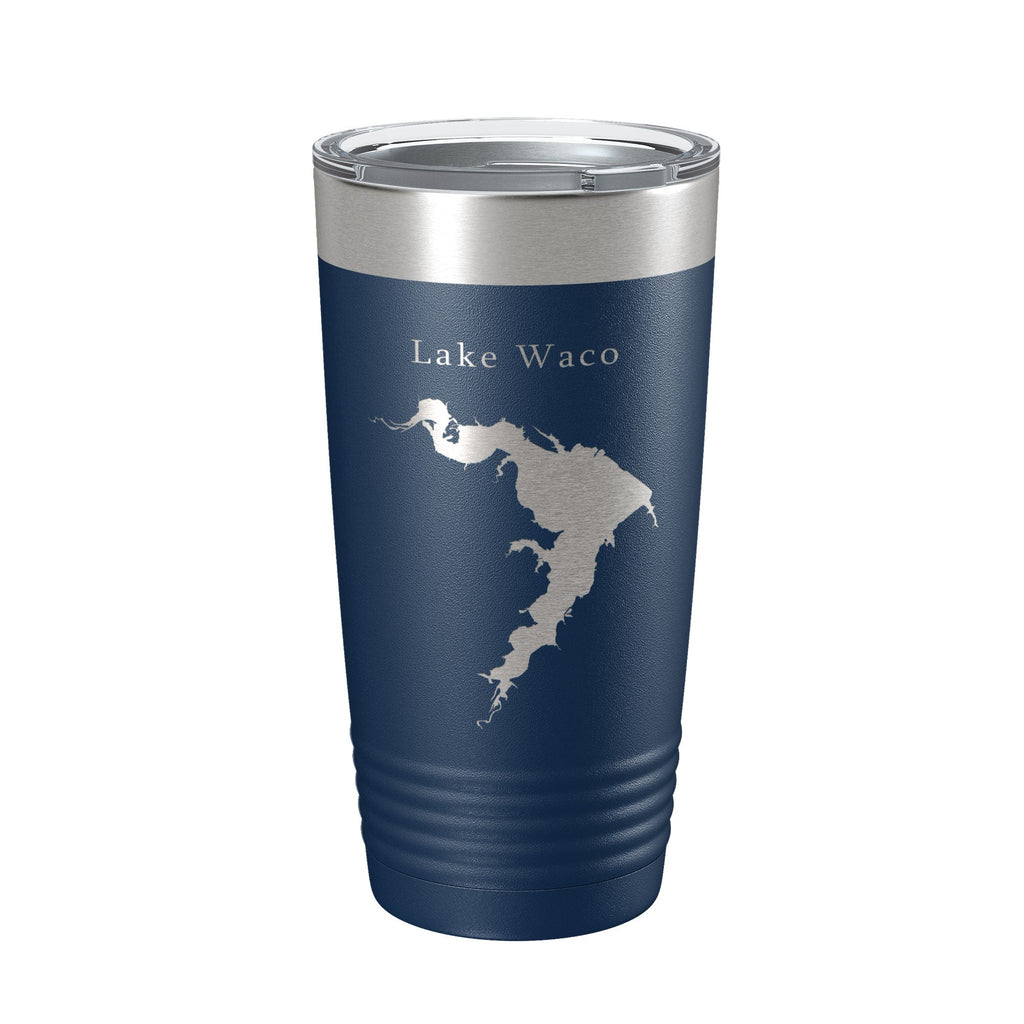 Lake Waco Map Tumbler Travel Mug Insulated Laser Engraved Coffee Cup Texas 20 oz