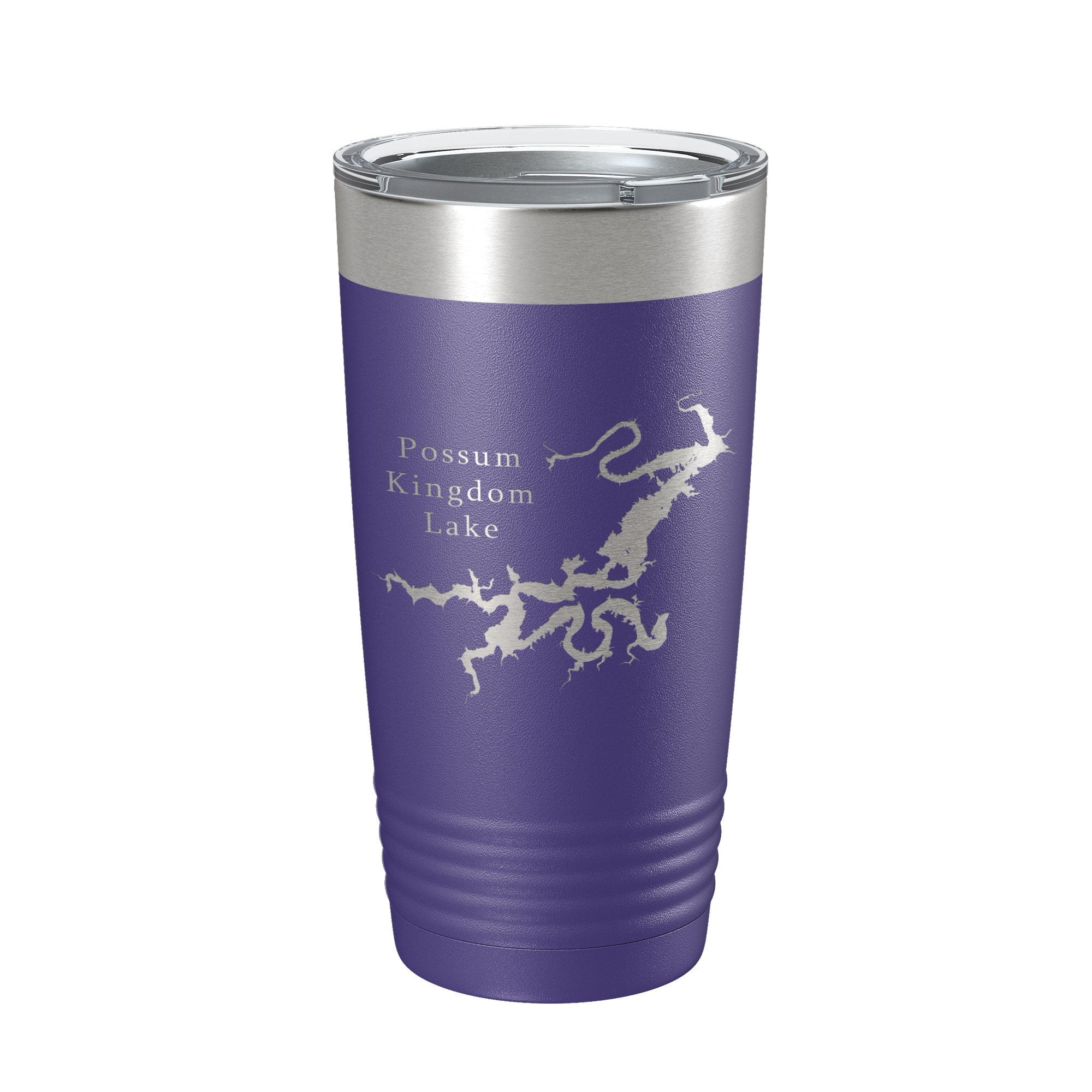 Possum Kingdom Lake Map Tumbler Travel Mug Insulated Laser Engraved Coffee Cup Texas 20 oz