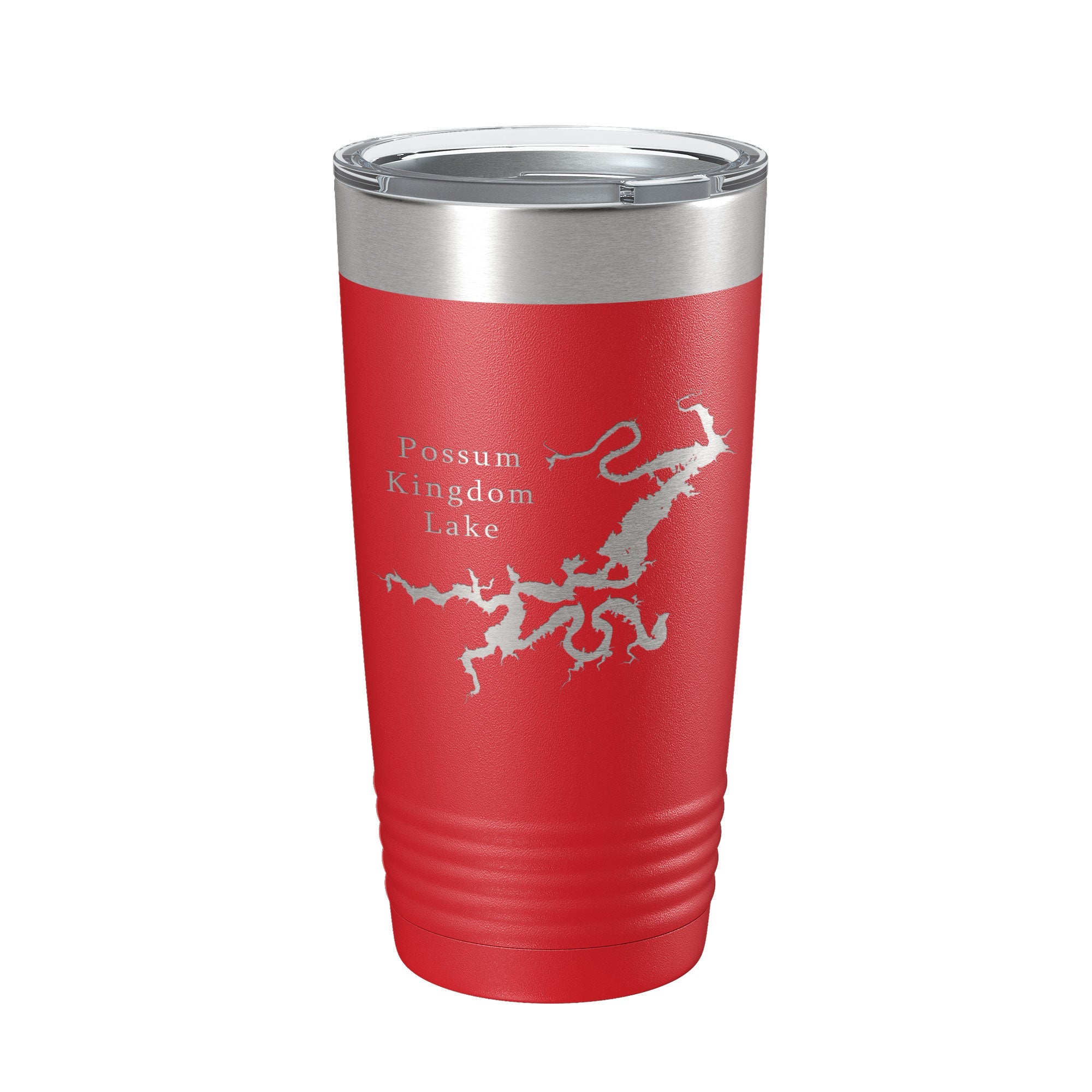 Possum Kingdom Lake Map Tumbler Travel Mug Insulated Laser Engraved Coffee Cup Texas 20 oz